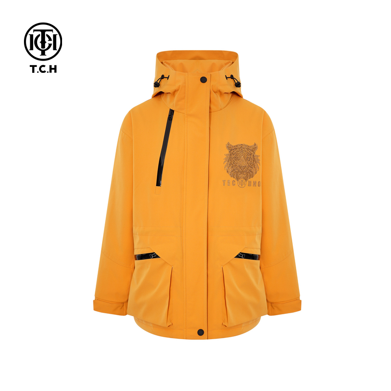TCH轻奢时尚工装防风冬季连帽保暖冲锋衣羽绒服外套女T75D19E1023