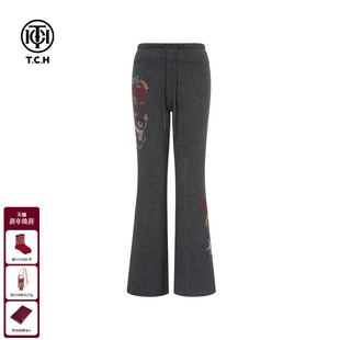 新款 TCH时尚 女20205冬季 显瘦微喇休闲裤 T75D20E1149 潮流加绒修身