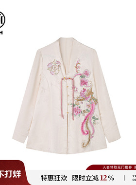 TCH新中式烫钻时尚显瘦春夏新款米白色外套女T72A27E9012