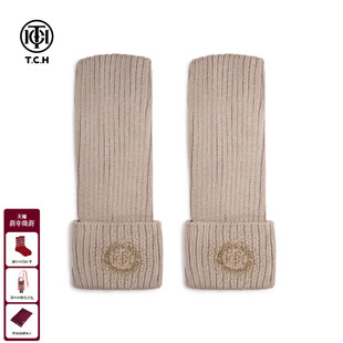 TCH私服2025秋冬新款 卡其色袜套雪地靴堆堆袜小腿袜女T75D55E1003