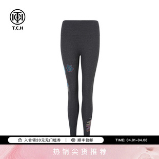 打底裤 TCH2025冬季 T75D23E5003 显瘦加绒瑜伽裤 修身 新款 烫钻时尚