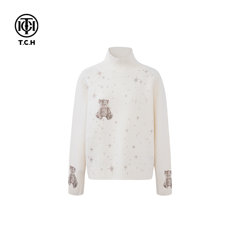 TCH时尚潮牌老钱风烫钻衫针织衫