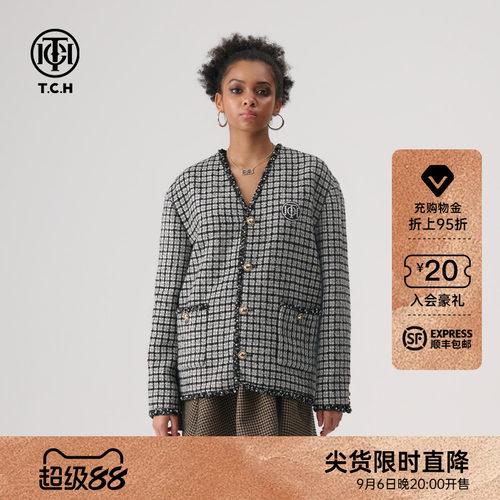 TCH复古小香风格子外套