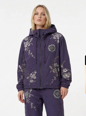 TCH潮牌烫钻梅花连帽工装外套女宽松夹克男26春夏新款78A27E1028