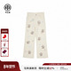 TCH2026春夏新款 刺绣烫钻小熊米白色直筒显瘦牛仔裤 女T78A20E1132