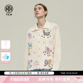 烫钻米色针织开衫 甜妹风减龄时尚 女T78A43E1009 100%绵羊毛 TCH