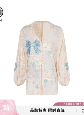 TCH私服烫钻时尚淑女百搭潮流宽松V领显瘦衬衫外套女T75B13E5003