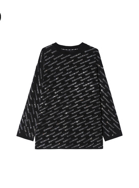 TCH 轻奢潮牌秋季新款时尚潮流烫钻显瘦长袖T恤T69C086012