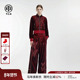 套装 TCH个性 潮流烫钻天使之翼酒红色立领外套阔腿裤 女T78A07E1070