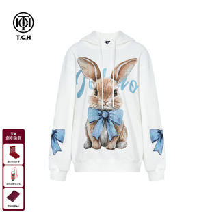 TCH轻奢潮牌兔子烫钻百搭卡通宽松连帽卫衣25秋冬新款 T75C12E9008