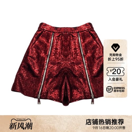 自然腰休闲时尚TCH短裤拉链