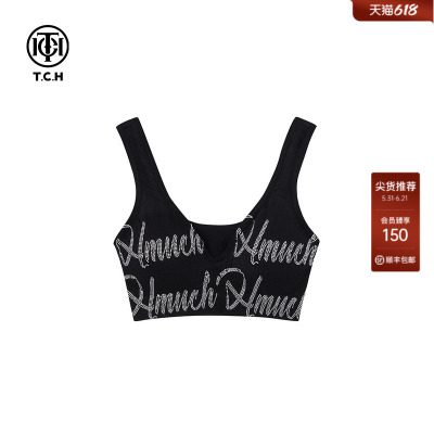 TCHHOME新款字母烫钻无痕内衣无钢圈防下垂背心女T78B14E1023