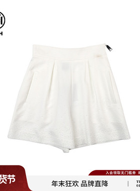TCH白色烫钻设计感百搭休闲短裤女轻奢2025春夏季新款T72B216002