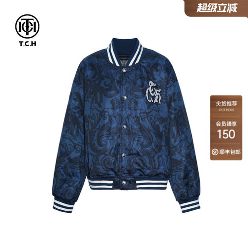 TCH轻奢潮牌时尚棒球服女休闲立领夹克外套男2025秋冬T75C16E9003