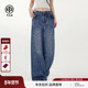 TCH满天星银河闪耀烫钻加绒宽松阔腿牛仔裤 女2025秋冬T75D20E1029