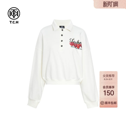 TCH潮牌烫钻宽松卫衣通勤百搭减龄上衣2026早秋新款T75C11E9016