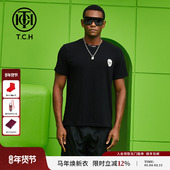 TCH 轻奢潮牌短袖 T恤烫钻骷髅头百搭夏男女黑色T69A106167