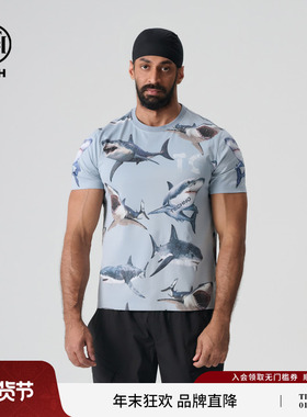 TCH轻奢烫钻百搭鲨鱼图案短袖T恤男女同款2025夏新款T72B106005