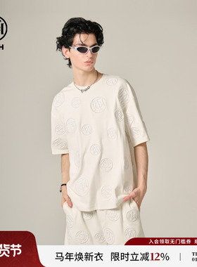 TCH 轻奢夏季新款印花logo百搭短袖T恤男女同款T72B106206