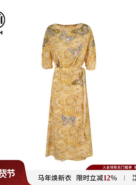 TCH私服烫钻印花时尚复古气质收腰显瘦中长款连衣裙女T75B30E5236