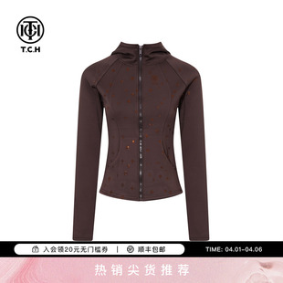 TCH烫钻加绒保暖连帽修身 T75D27E1059 显瘦短外套女潮2025秋冬新款