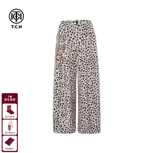女T75D20E1182 烫钻慵懒风加厚阔腿宽松休闲裤 TCH美式 休闲百搭时尚