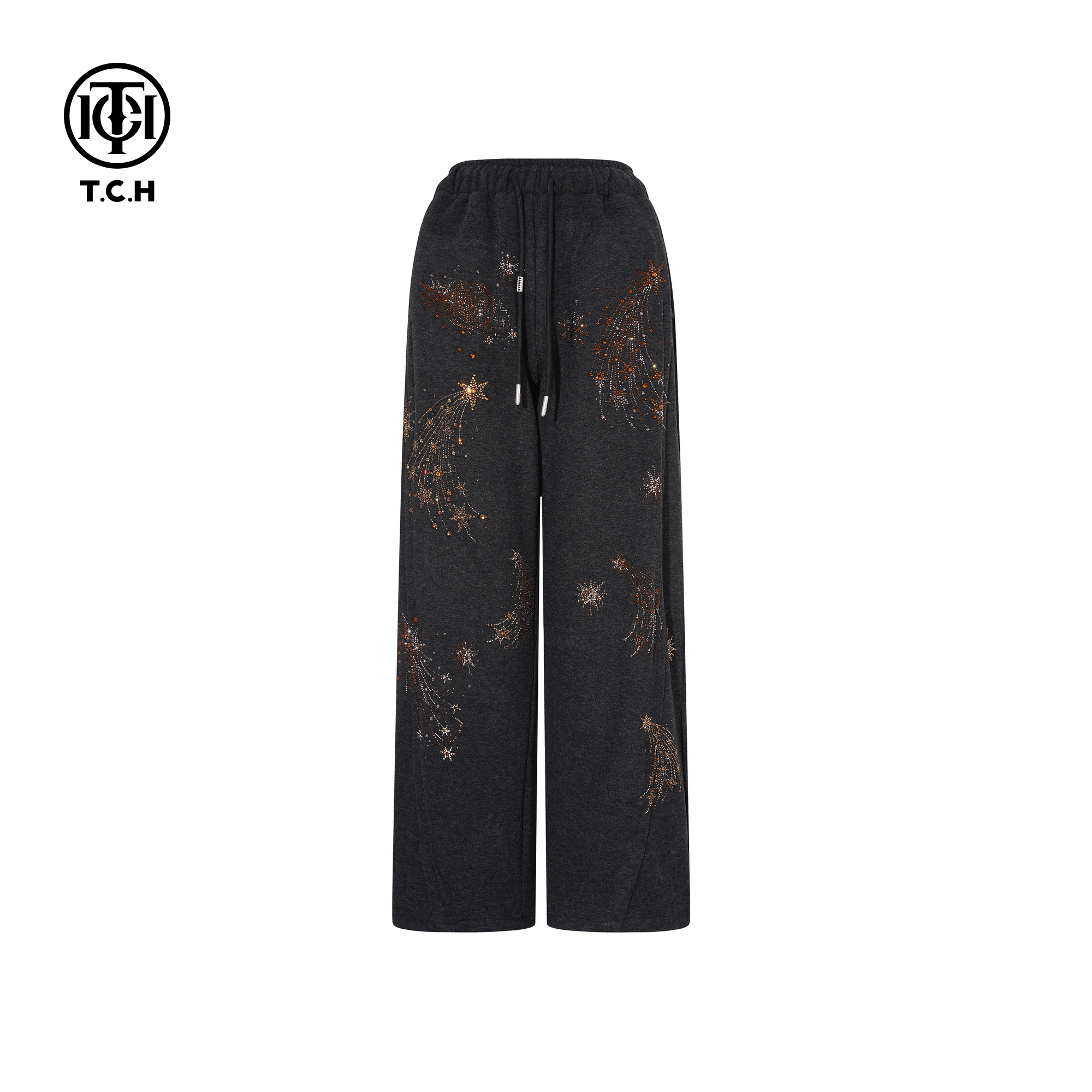 TCH【直筒休闲】冬款百搭时尚烫钻休闲风女装休闲裤裤T75D20E5013