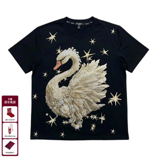 TCH潮酷百搭星光点缀烫钻天鹅短袖 T78B106005 T恤女2026年春夏新款