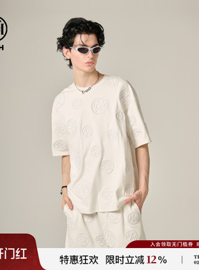 TCH 轻奢夏季新款印花logo百搭短袖T恤男女同款T72B106206