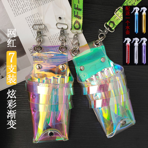 发型师专用斜跨创意炫彩剪刀包