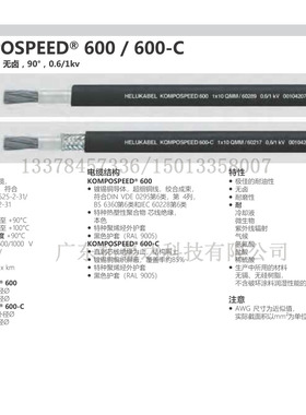 德国HELU和柔电缆KOMPOSPEED® 600 / 600-C单芯无卤拖链专用电缆