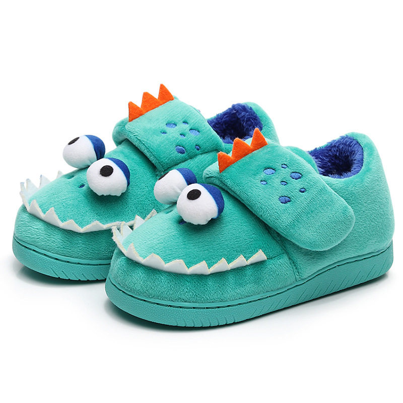 2024儿童棉拖鞋包跟卡通恐龙冬居家加厚男童女童宝宝棉鞋