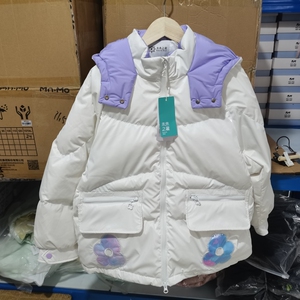 未来之星新女大童羽绒服连帽羽毛85%白鸭绒wg2249938反季断码清仓