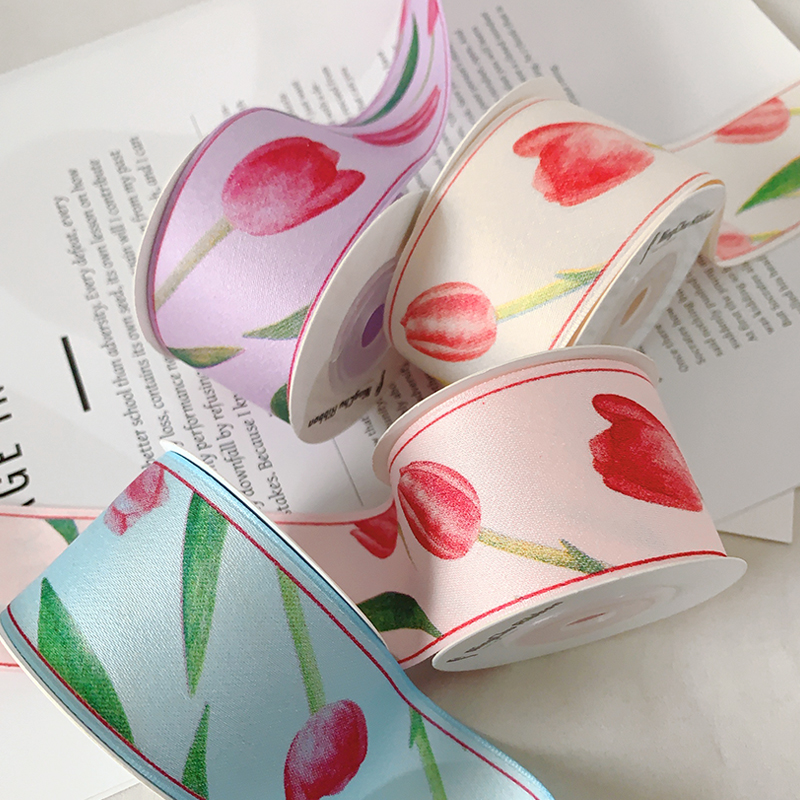 4cm花带彩带丝带花束包装包边条缎带蛋糕带子织带布条diy材料花艺