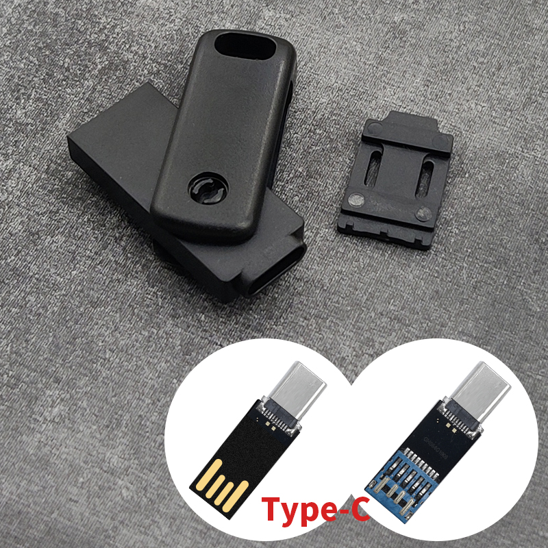 黑胶体长款TYPE-C两用手机U盘3.0款闪迪U盘适用全塑黑色旋转外壳