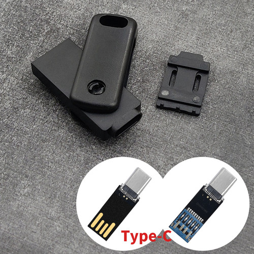 黑胶体长款TYPE-C两用手机U盘3.0款闪迪U盘适用全塑黑色旋转外壳