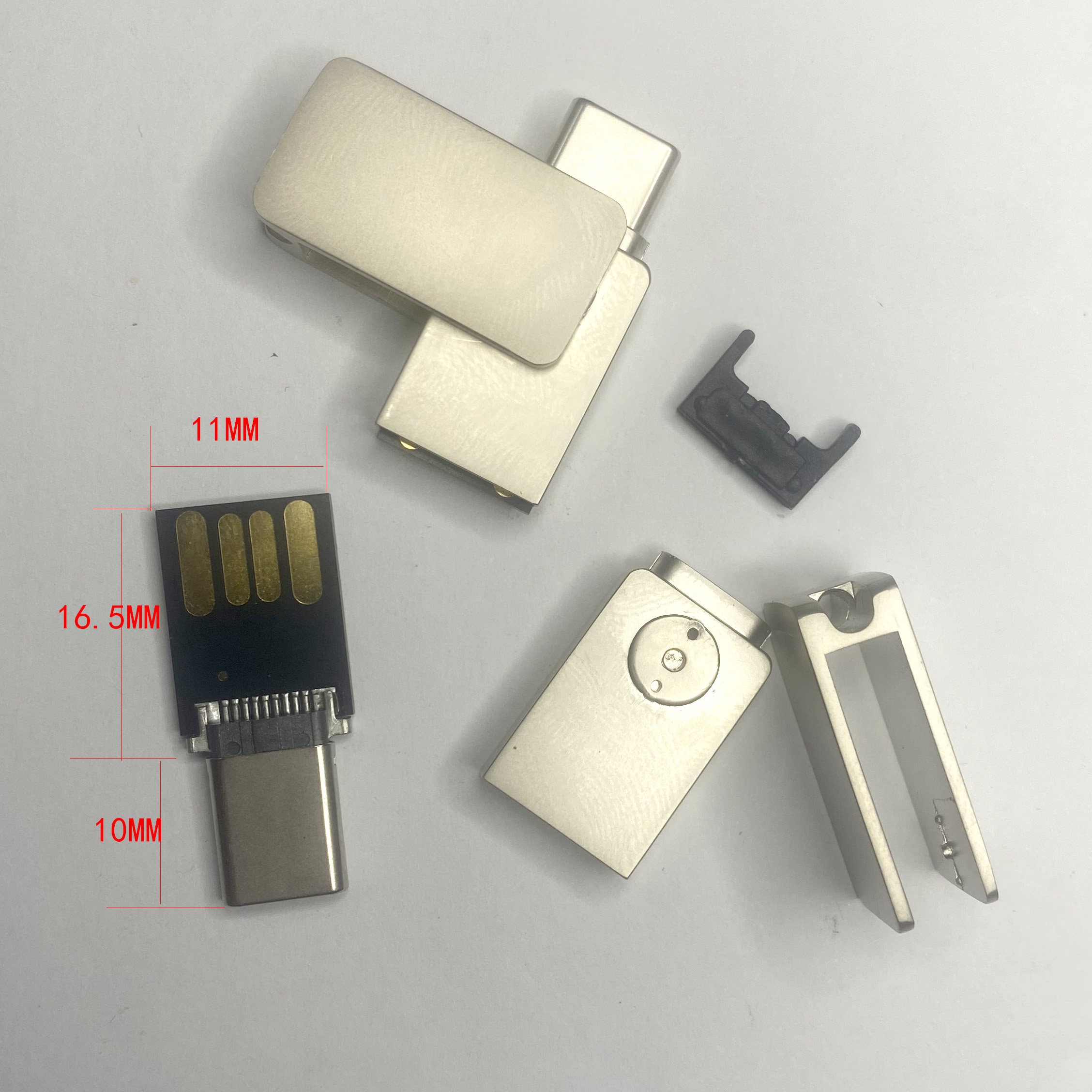 迷你全金属旋转工形头OTG防水礼品U盘TYPE-C接口超短板外壳人气款