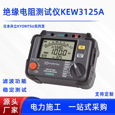 日本共立KYORITSU克列茨KEW3125A绝缘电阻测试仪数显式兆欧表