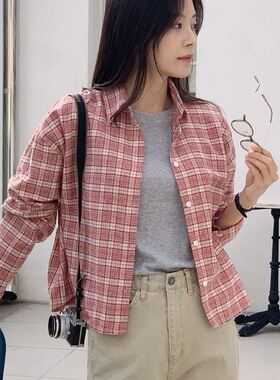 六1125韩国正品purplia-47285 衬衫区简洁可爱都市冬季复古正品