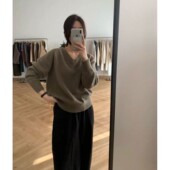 正品 8731518通勤炸街纯色时装 区MOANI 九1226韩国东大门针织衫