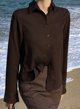 六1125韩国正品lookn-on-e-15872 衬衫区通勤端庄纯色时装正品