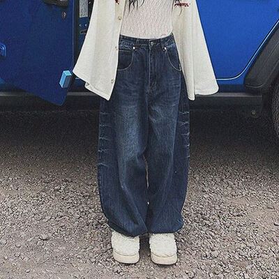 六1125韩国正品61985 牛仔裤区直邮高端甜美百搭春冬别致韩版简洁