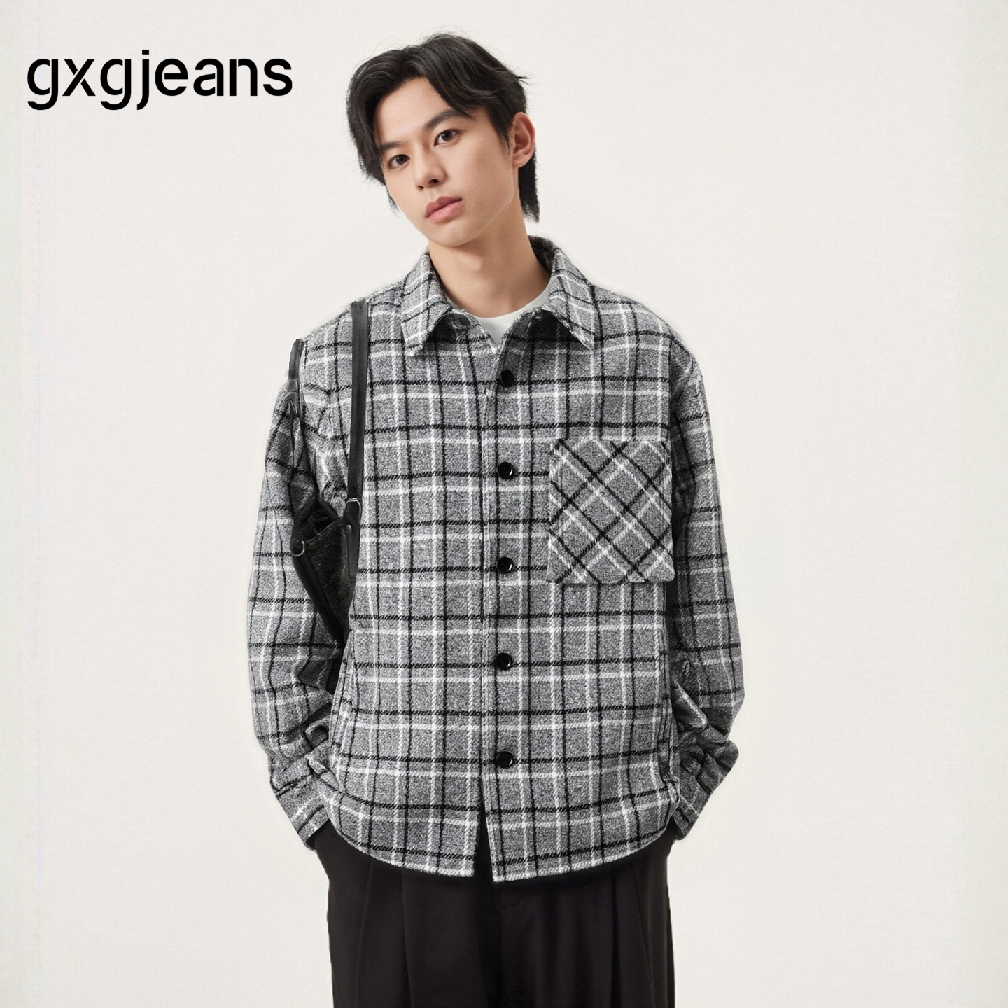 复古格纹 宽松型衬衫