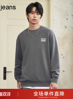 gxg.jeans男装冬季新款圆领卫衣JEX13100024