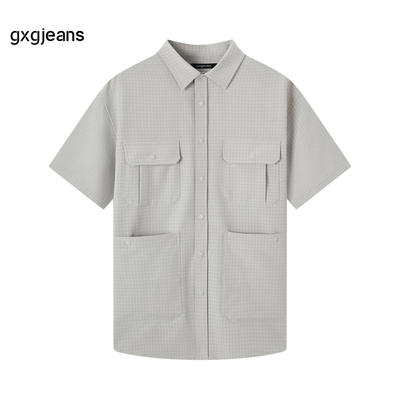 gxg.jeans男装夏季热销翻领短袖衬衫JEX12301702