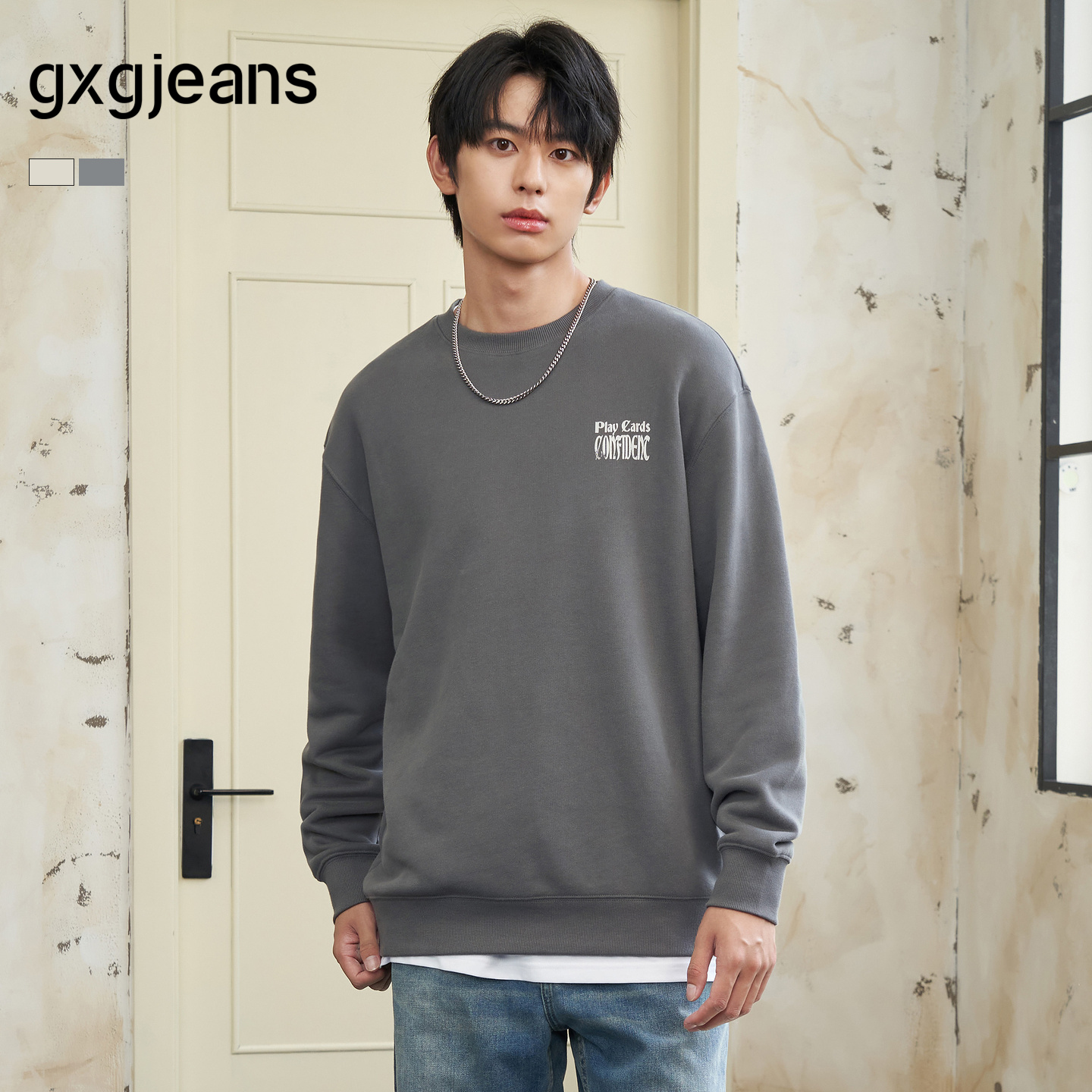 gxg.jeans男装2023年冬季新款圆领卫衣JEX13100024