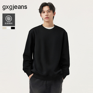 25秋新品 gxg.jeans男装 多色立体肌理宽松简约休闲圆领卫衣男士