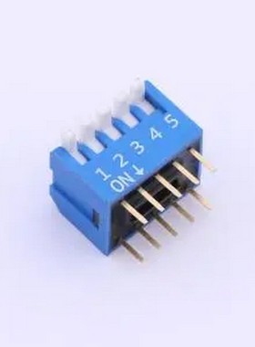 DP-05-B-T 蓝色侧拨长柄 5位 KE拨码开关 插件,P=2.54mm 拨码开关