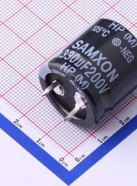 EHP337M2DO25SW 牛角型电解电容 330uF ±20% 200V 插件,D25xL25m