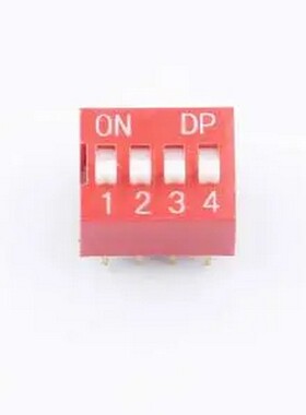 KH-BM2.54-4P 红色拨码开关,4位,间距2.54mm 拨码开关 插件,P=2.5